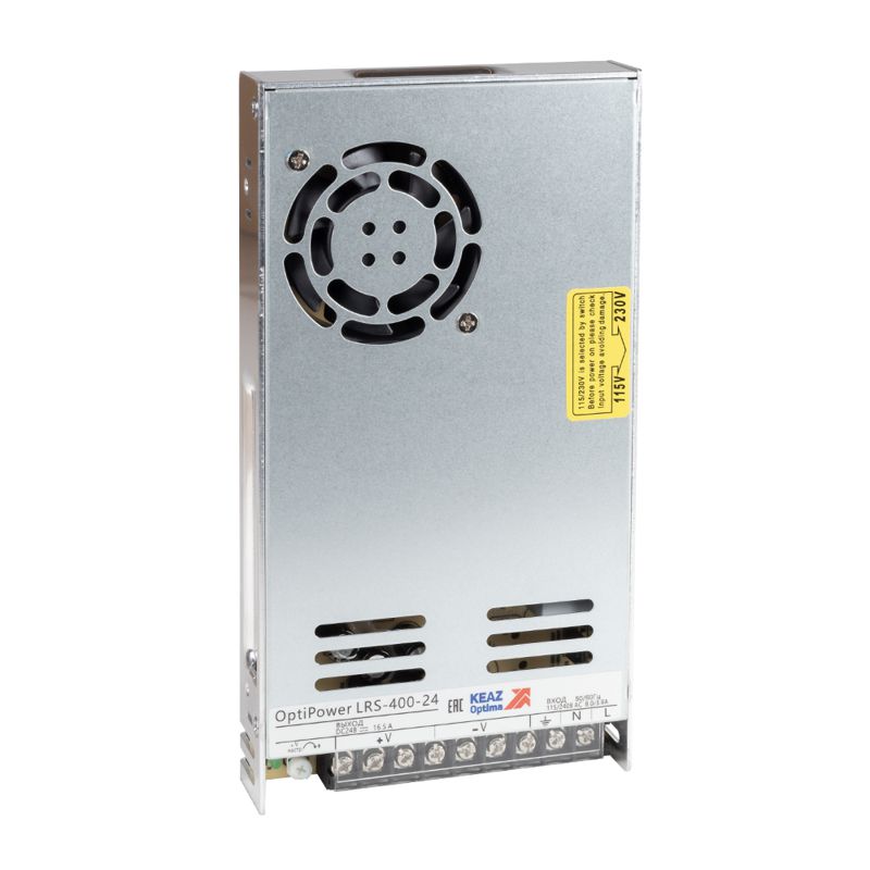  Блок питания панельный OptiPower LRS 400-24 16.6A КЭАЗ 328891 фото в каталоге от BTSprom.by