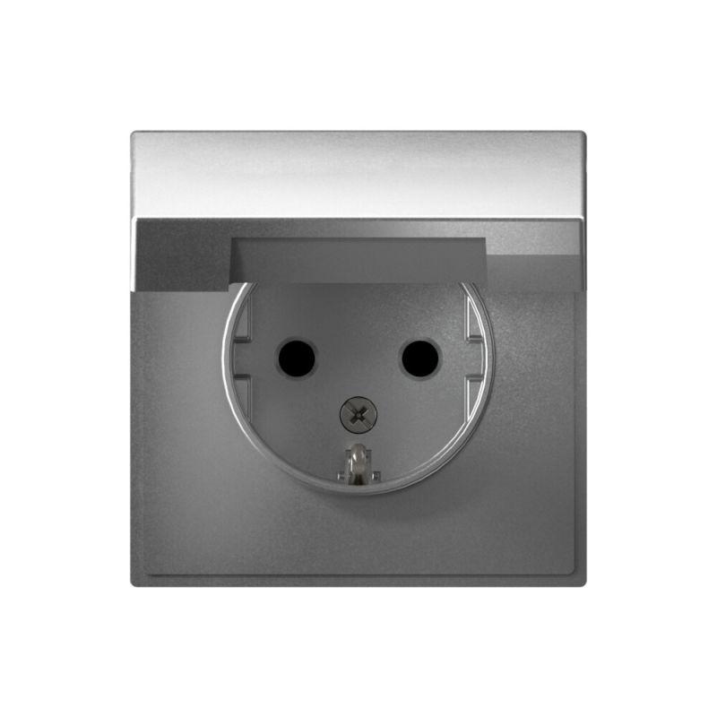  Розетка ArtGallery 16А IP20 с заземл. защ. шторки с крышкой механизм алюм. SE GAL000346 фото в каталоге от BTSprom.by