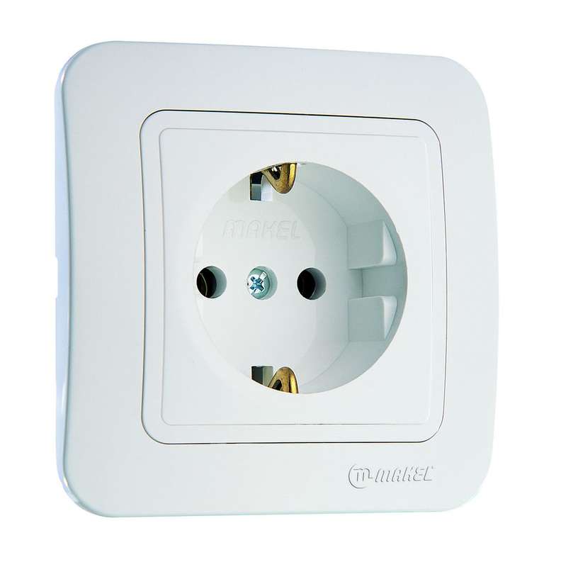 розетка 1-м сп lillium 16а ip20 с заземл. бел./бел. makel 70028 от BTSprom.by