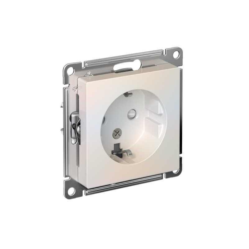розетка 1-м сп atlasdesign 16а ip20 с заземл. защ. шторки механизм жемчуж. se atn000445 от BTSprom.by