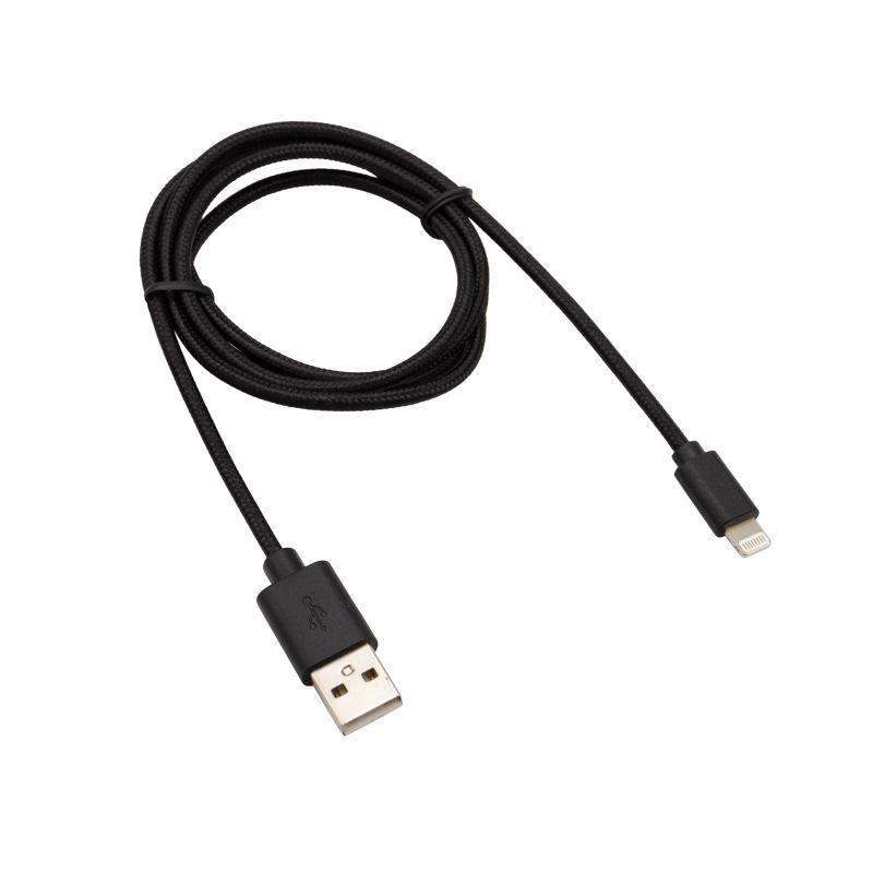кабель usb-lightning 1м черн. нейлоновая оплетка rexant 18-7055 от BTSprom.by