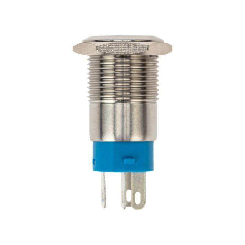  Кнопка антивандальная d16 250В без фикс. (5с) OFF-(ON)/ON-(OFF) плоская подсветка красн. power Rexant 36-3243 фото в каталоге от BTSprom.by