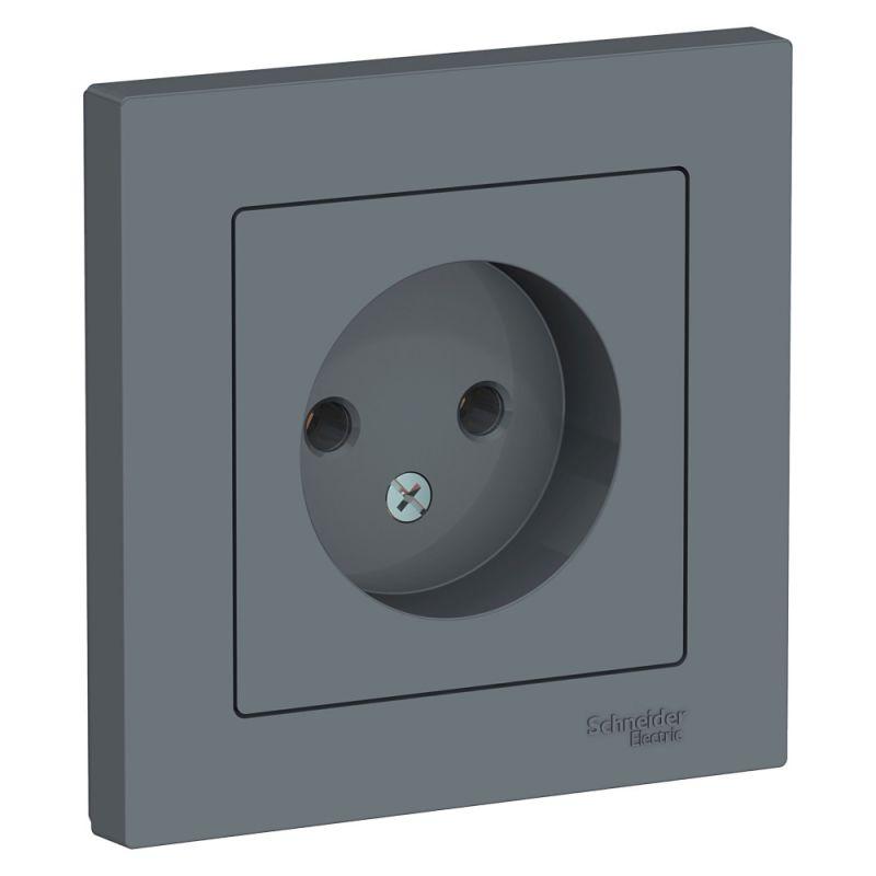 розетка 1-м сп atlasdesign 16а ip20 без заземл. в сборе грифель se atn000740 от BTSprom.by