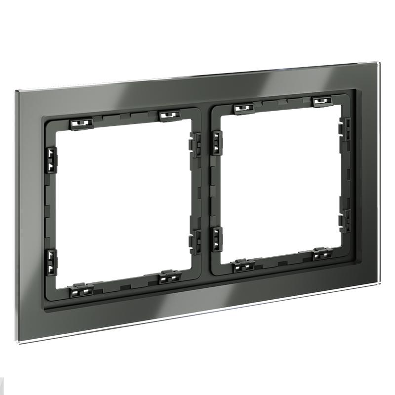  Рамка 2-м S70 стеклян. титан Voltum VLS110206 фото в каталоге от BTSprom.by