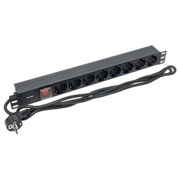  Блок PDU TERACOM PRO 19дюйм 1U 16А/250В 8 роз. Schuko с выключат. шнур 2м 3х1.5кв.мм вилка Schuko корпус пластик черн. EKF TRP-HPD-LSP-16A-8SH-2MSH фото в каталоге от BTSprom.by
