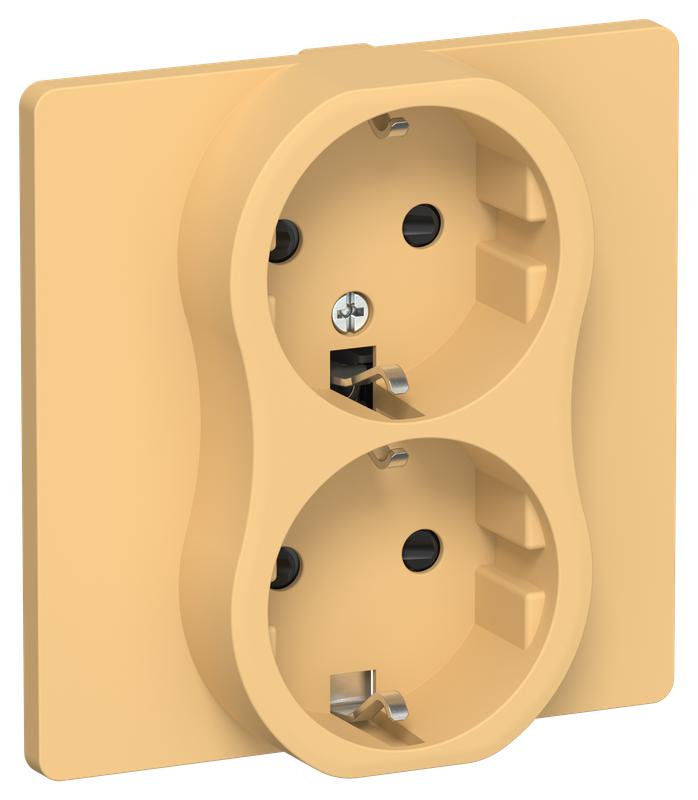 розетка 2-м сп flite рсш12-0-к-флз 16а с заземл. с защ. шторками в сборе механизм золотарник iek fi-r24c-16-k90 от BTSprom.by