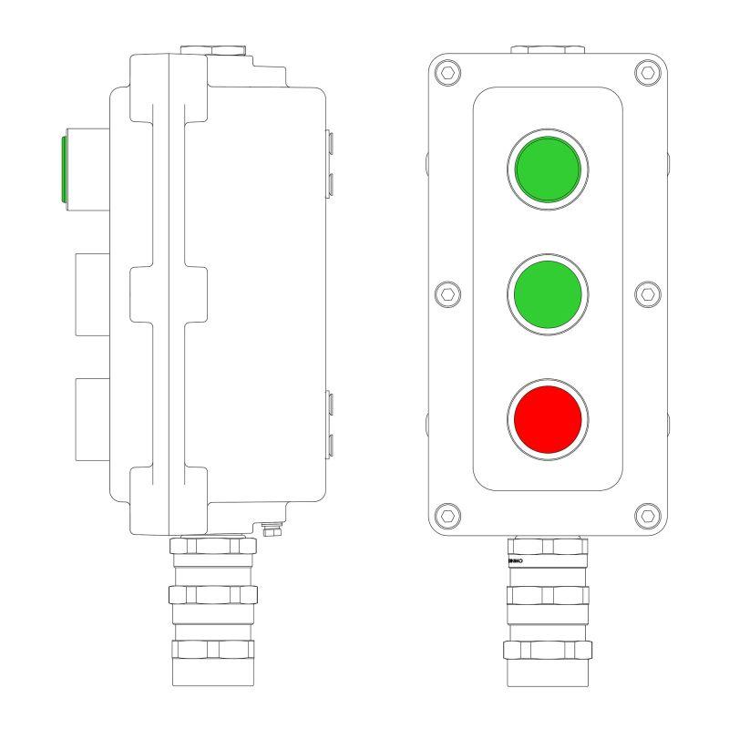 пост управления взрывонепроницаемый из алюм. lcsd-03-b-mc-l1g(220)x1-p1g(11)x1-p1r(11)x1-pcmb-ka3mhk dkc lcsd21000108 от BTSprom.by