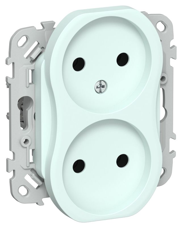 розетка 2-м сп flite рс02-1-флхл 10а без заземл. без защ. шторок безвинтовое крепление механизм холод. лед iek fi-r20-10-1-k94 от BTSprom.by