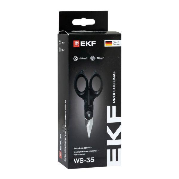  Ножницы монтажника универсальные в пластиковом чехле WS-35 Professional EKF ws-35 фото в каталоге от BTSprom.by