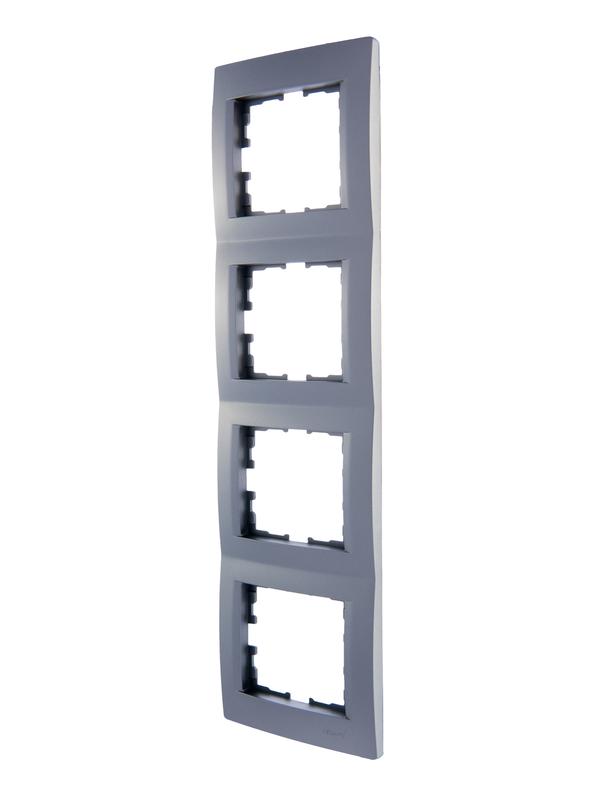  Рамка 4-м Karina вертикал. матов. серебр. LEZARD 707-4300-154 фото в каталоге от BTSprom.by