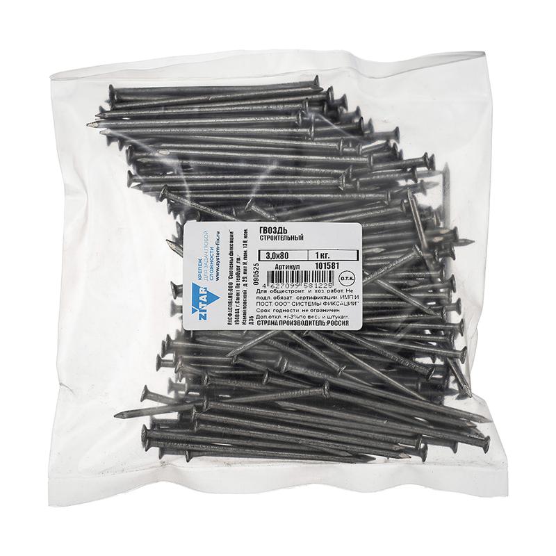 гвоздь строительный 3х80 (уп.1кг) tech-krep/zitar 101581 от BTSprom.by