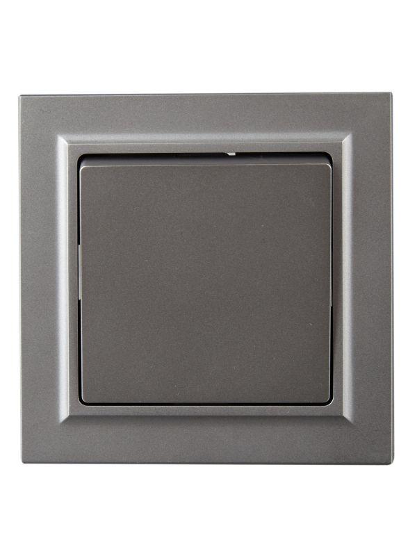  Выключатель 1-кл. СП BRITE ВСР10-1-0-БрС 10А в сборе сталь IEK BR-V10-0-10-K46-F фото в каталоге от BTSprom.by