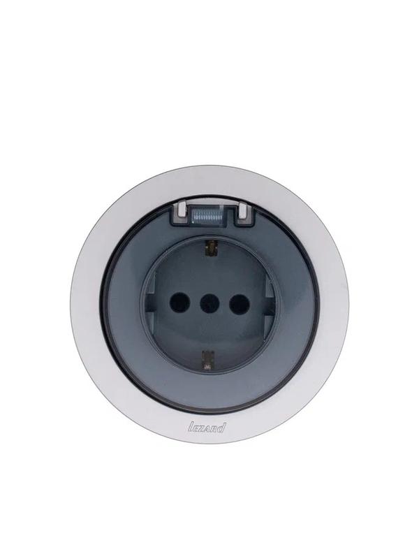  Розетка 1-м СП OSEN IP44 с заземл. с крышкой ПБТ механизм сер. матов. LEZARD 743-7488-123BIPCH фото в каталоге от BTSprom.by