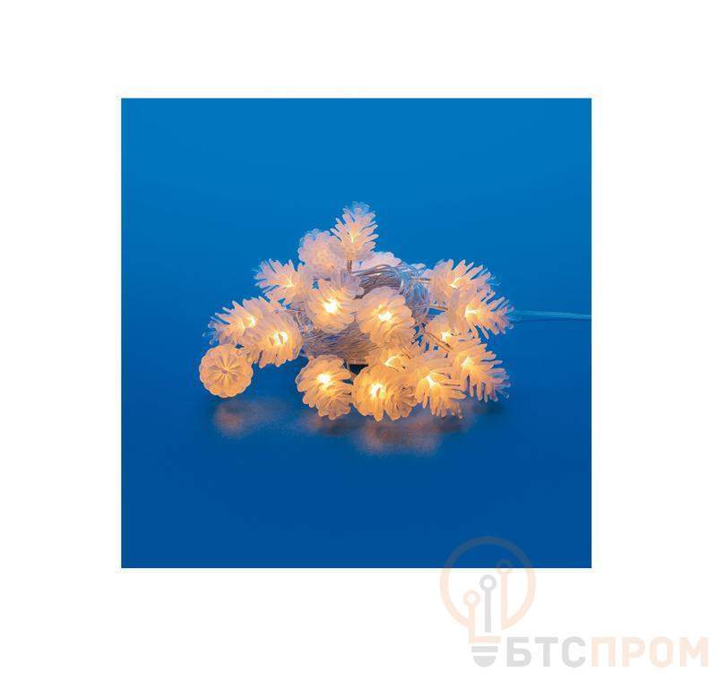  Гирлянда LED "Шишки" ULD-S0500-050/DTA WARM WHITE IP20 PINE CONES 5м 50 диодов тепл. бел. свет провод прозр. Uniel UL-00007192 фото в каталоге от BTSprom.by