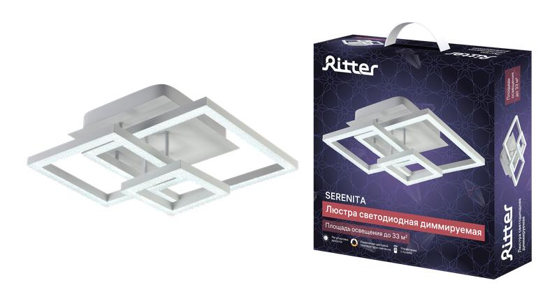 люстра светодиодная serenita 108вт 405х405х170мм 33кв.м бел потолочная ду 3 режима диммир. ritter 52937 2 от BTSprom.by