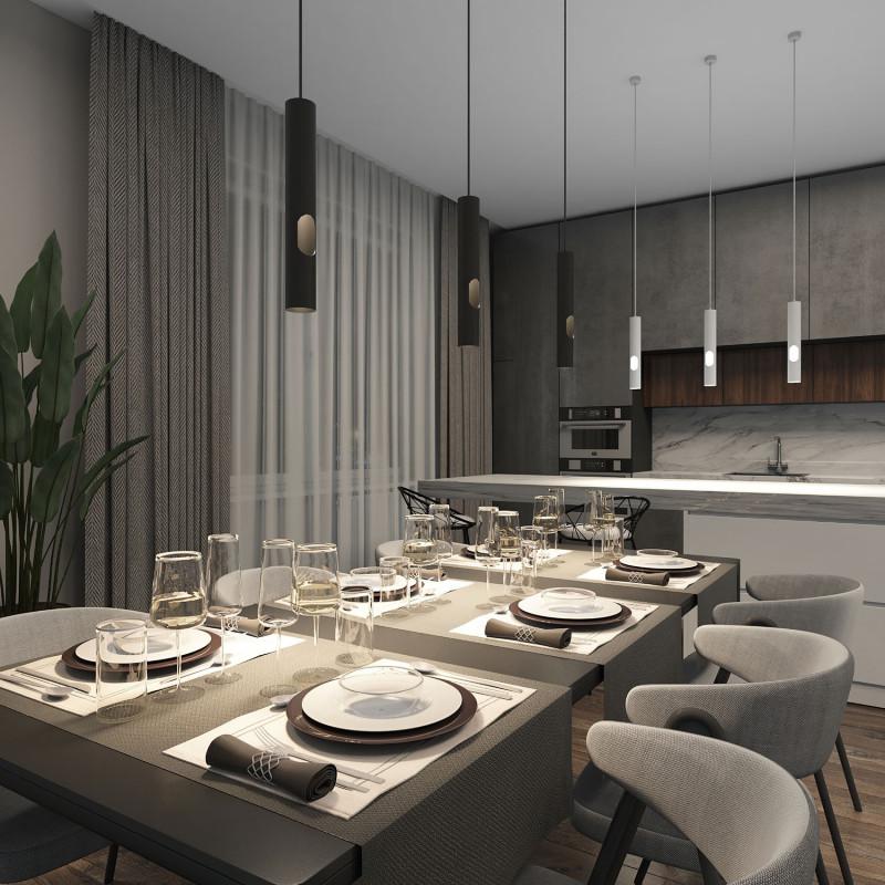  Светильник 15Вт GU10 IP20 LED подвесной с декоративным вырезом алюм. бел. DENKIRS 680441 фото в каталоге от BTSprom.by