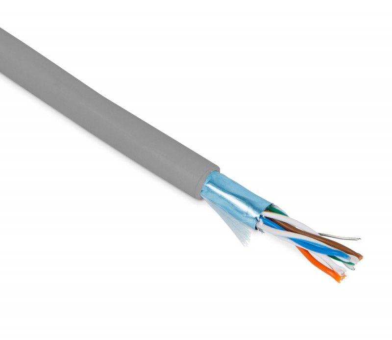 кабель витая пара экранир. f/utp кат.5e 4 пары 26 awg мж patch экран-фольга pvc -20град.c-+75град.c futp4-c5e-p26-in-pvc-gy-305 сер. (уп.305м) hyperline 236281 от BTSprom.by