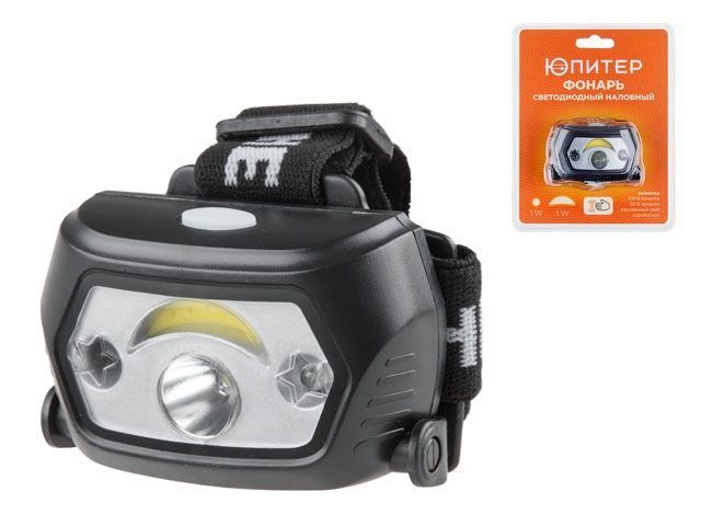 фонарь налобный светодиодный аккум. 1вт+1вт юпитер (ик-сенсор, usb a - micro-usb кабель в комплекте) jp1029 от BTSprom.by