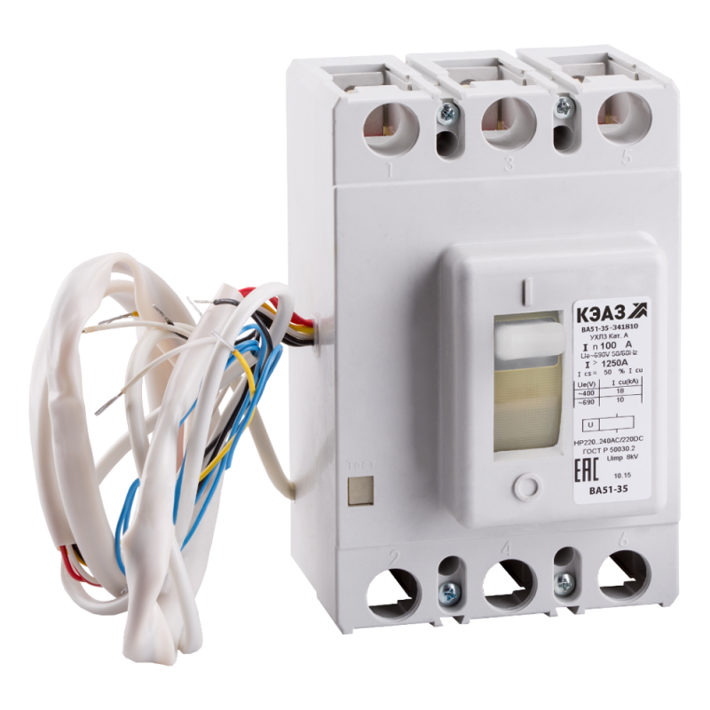 выключатель автоматический 3п 400а 2500im 20ка ва51-35м3-341810 ухл3 690в ac нр110ac/dc кэаз 255640 от BTSprom.by