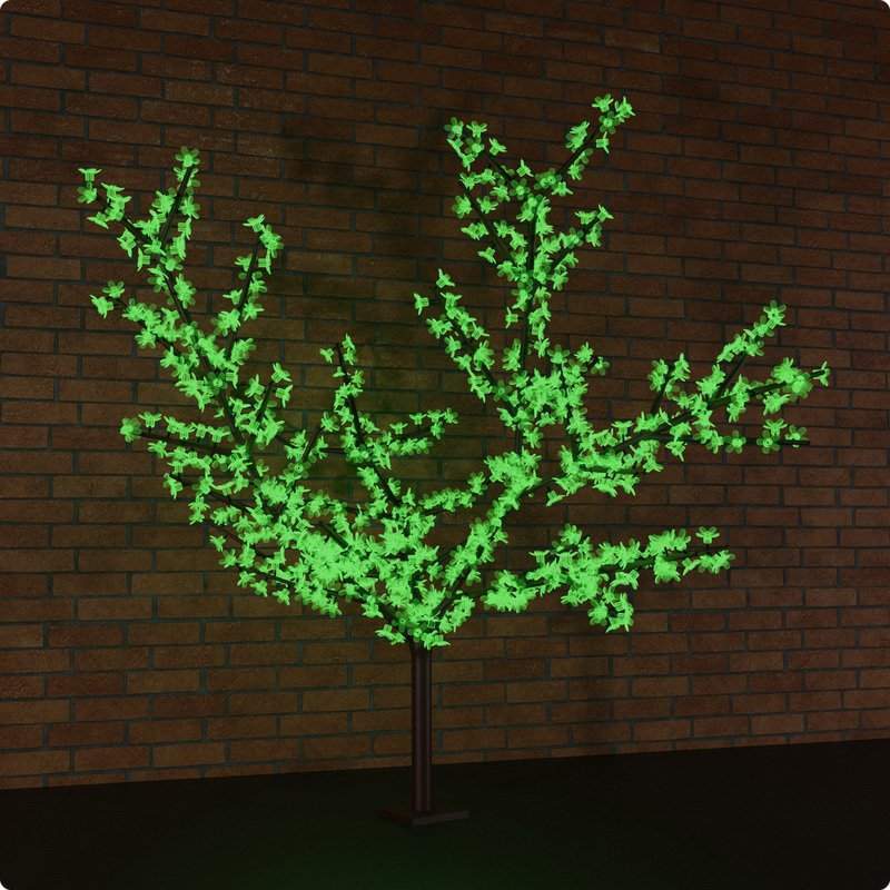светодиодное дерево сакура, h=2,4м, d=2,0м, 1728 диодов, зелёный - поставка под заказ от BTSprom.by