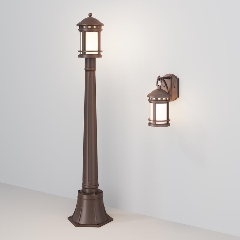  Светильник Salamanca 1х60Вт E27 IP44 ландшафтный Maytoni O031FL-01BR фото в каталоге от BTSprom.by