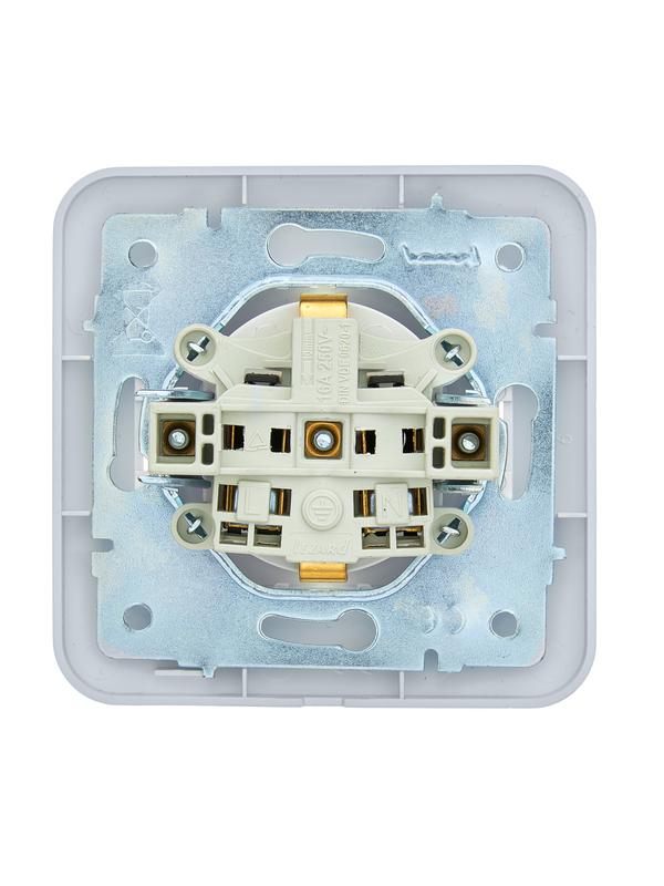  Розетка 1-м СП ASTI 16А IP20 с заземл. защ. шторки термопласт в сборе бел. LEZARD 7081-0202-124B фото в каталоге от BTSprom.by