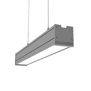 светильник светодиодный mercury pro 18вт 4000к 514х65х65 ip54 подвесной рассеив. опал ral7045 сер. муар с декоративным проводом 2м и комплектом подвесов 2м диммер dali varton v1-r0-70256-30d01-5401840 от BTSprom.by
