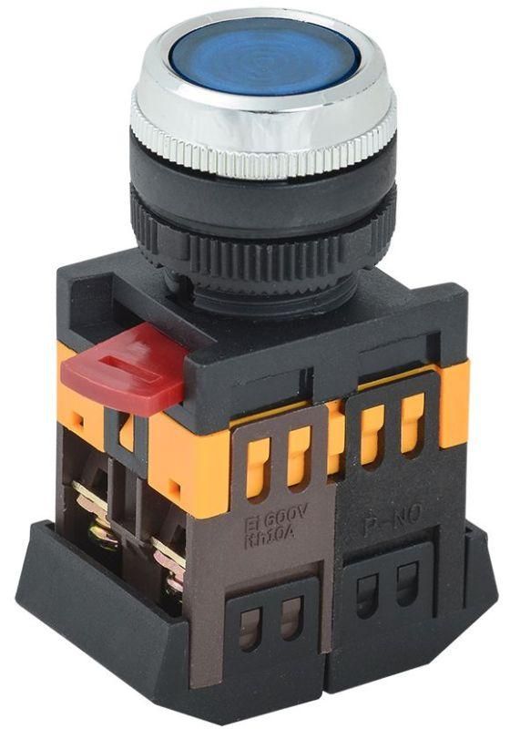 кнопка ablfs-22 d22мм 1з+1р 240в неон син. iek bbt30-ablfs-k07 от BTSprom.by