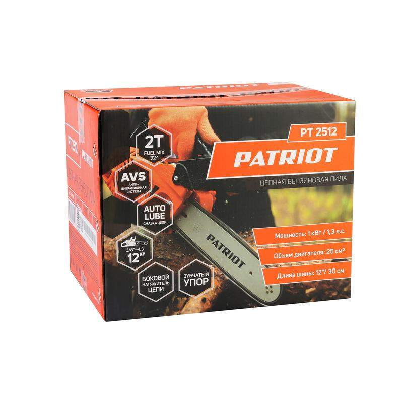 пила цепная бензиновая pt 2512 1.3л.с. 12дюйм patriot 220104500 от BTSprom.by