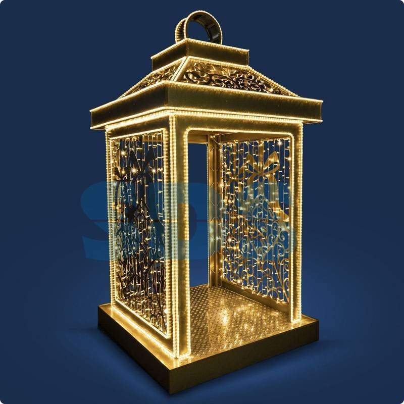 декоративная 3d фигура фонарик золотой 100 см от BTSprom.by