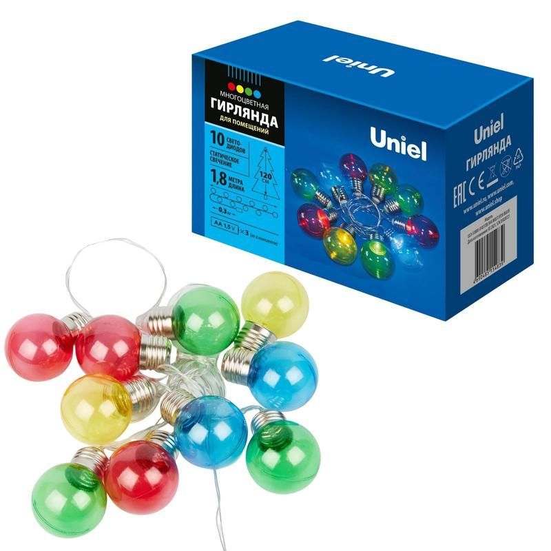 гирлянда uld-s1800-010/stb/3aa multi ip20 bulbs "лампочки" 3aa (не в/к) 1.8м 10 led разноцвет. свет. провод прозр. uniel ul-00008422 от BTSprom.by