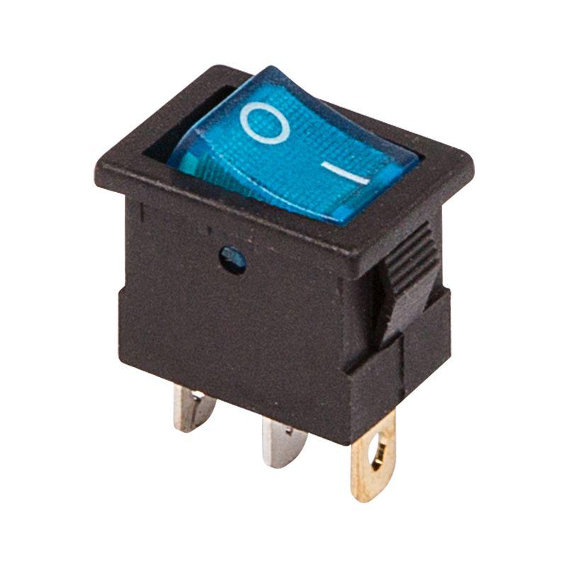 выключатель клавишный 12в 15а (3с) on-off син. с подсветкой mini (rwb-206-1 sc-768) rexant 36-2171 от BTSprom.by