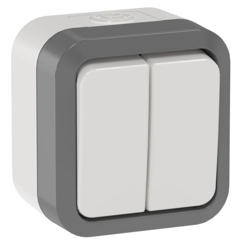 выключатель проходной 2-кл. оп tors ts225 10а ip55 сер./бел. iek ts-v22-0-10-55-k41 от BTSprom.by