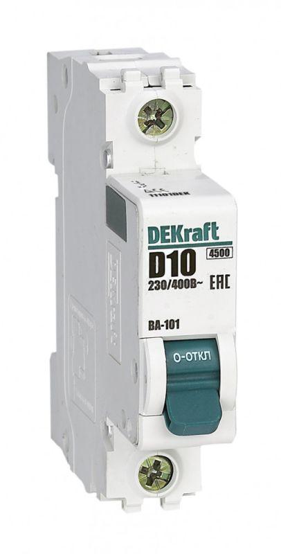 выключатель автоматический модульный 1п d 10а 4.5ка ва-101 dekraft 11101dek от BTSprom.by