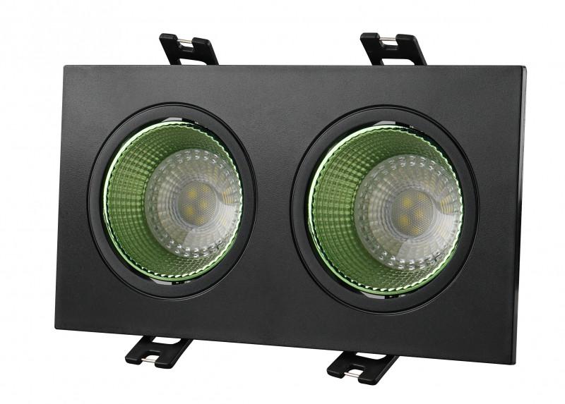 светильник встраиваемый ip20 10вт gu5.3 led черн./зел. пластик denkirs dk3072-bk+gr от BTSprom.by