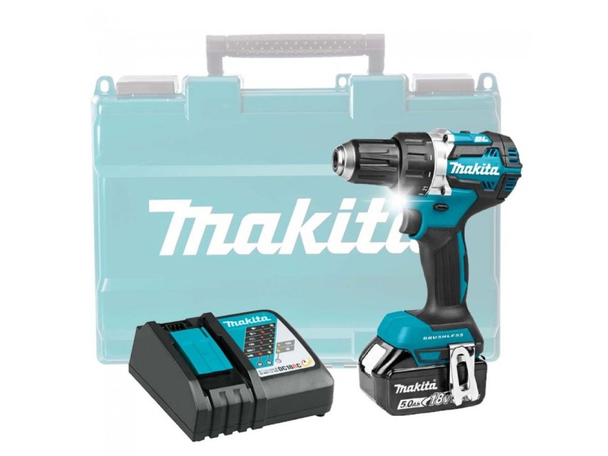 аккум. дрель-шуруповерт makita lxt ddf484rt в кейсе (18.0 в, 1 акк., 5.0 а/ч li-ion, 2 скор., 54 нм, шурупы до 13 мм) ddf484rt от BTSprom.by