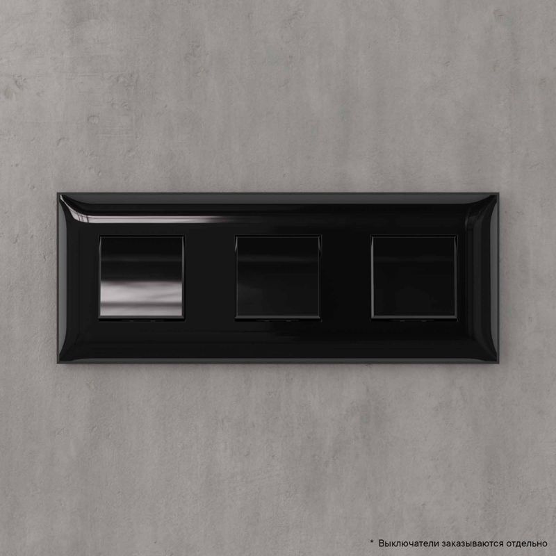  Рамка 3-м 6мод. Avanti "Черный квадрат" DKC 4402906 фото в каталоге от BTSprom.by