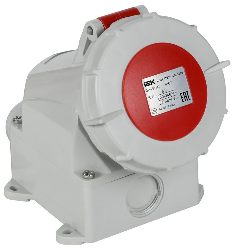 розетка стационарная сси-1152 16а 5п 3p+pe+n 6ч 380в ip67 iek psr12-016-5-0-67 от BTSprom.by