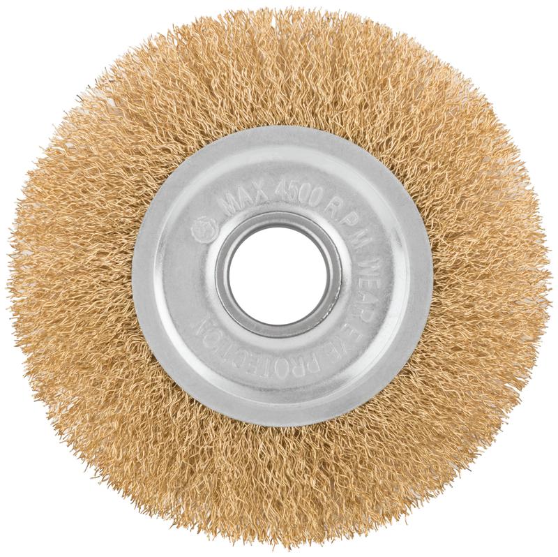  Корщетка дисковая прямая d посадочный 22.2мм стальная латунированная волнистая проволока 125мм КУРС 39025 фото в каталоге от BTSprom.by