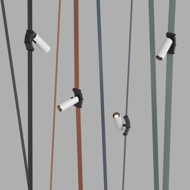  Светильник для трека-ремня Belty Spot 7Вт 3000К IP20 48В DC 35х126.5мм RA90 30град. поворотн. со светодиодом алюм. бел. с черн. DENKIRS 760246 фото в каталоге от BTSprom.by