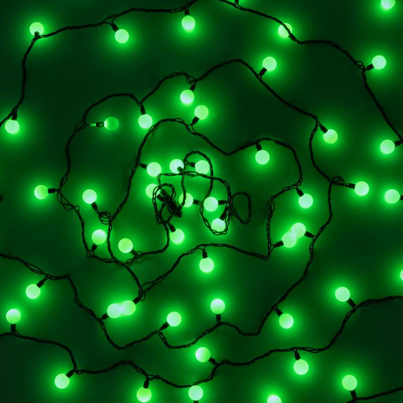гирлянда "шарики" 15м oldbl100-g-e 100 зел. светодиодов соединяемая до 3шт уличная shlights 4690601004314 от BTSprom.by