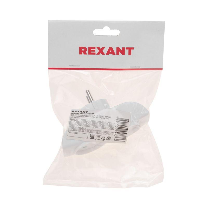  Разветвитель 2-м без заземл. 10А бел. Rexant 11-1074 фото в каталоге от BTSprom.by