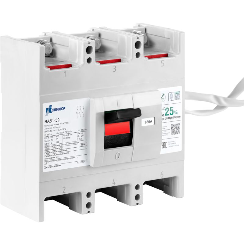 выключатель автоматический 3п 400а 2500im ва57-39-344610 660/380в ac 2з2р вкс контактор l630-1782 от BTSprom.by