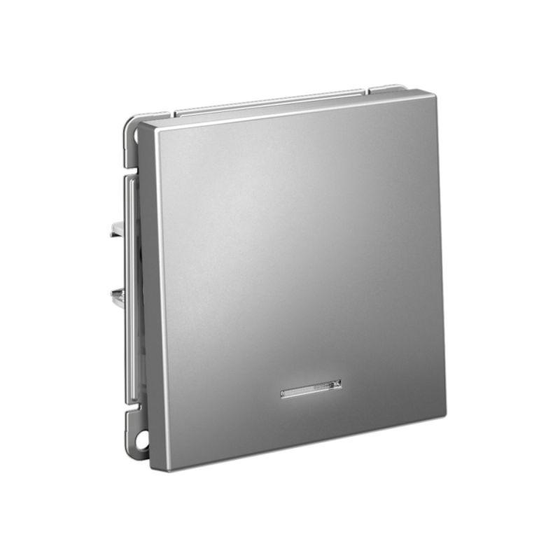  Выключатель 1-кл. ArtGallery 10AX с подсветкой быстрозажим. клем. механизм сталь SE GAL000913S фото в каталоге от BTSprom.by