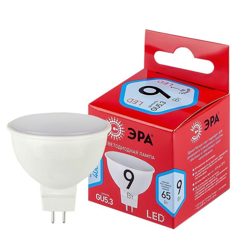 лампа светодиодная red line led mr16-9w-840-gu5.3 r 9вт mr16 софит 4000к нейтр. бел. gu5.3 (уп.10шт) эра б0050199 от BTSprom.by