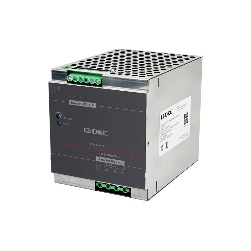 источник питания "heavy power" 3ф 960вт 24в dkc dpst960w24v от BTSprom.by