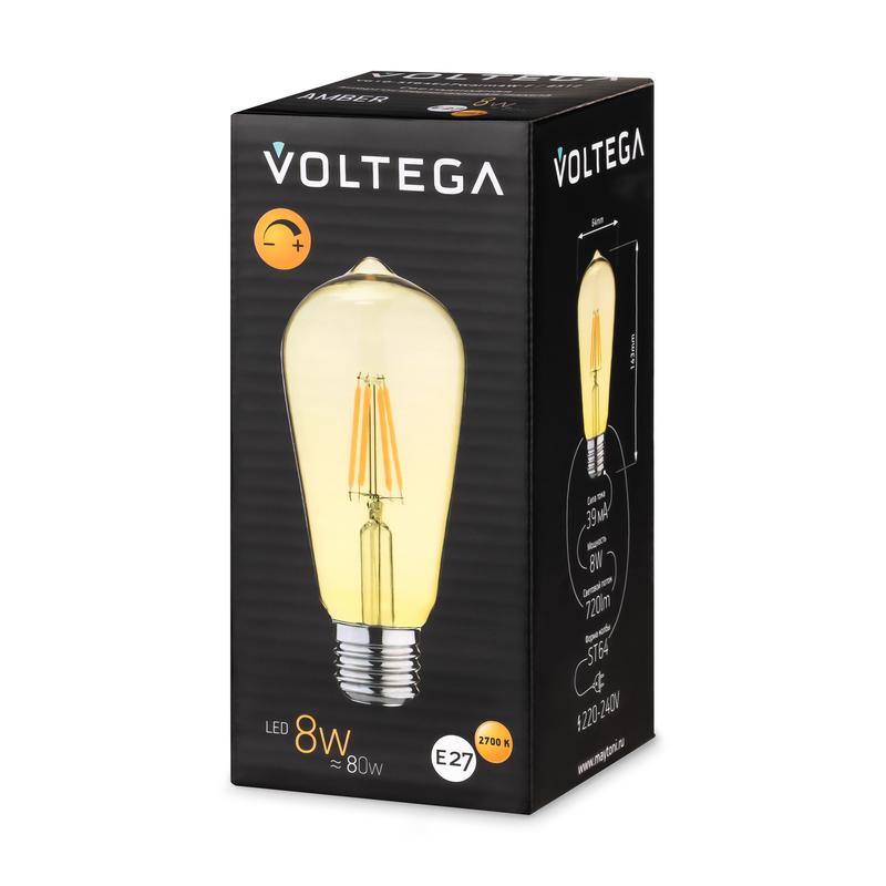 Лампа светодиодная Loft Led ST64 8Вт 2700К E27 DIM Voltega 8514 фото в каталоге от BTSprom.by