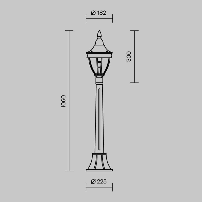  Светильник Rivoli 1х60Вт E27 IP44 ландшафтный Maytoni O026FL-01B фото в каталоге от BTSprom.by