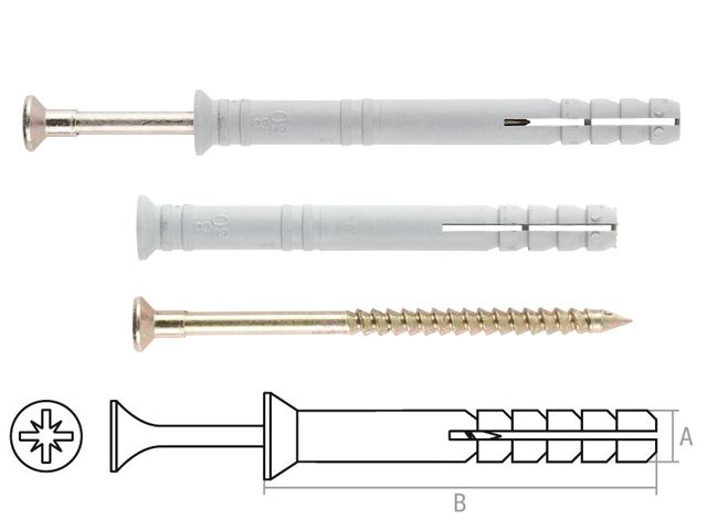 дюбель-гвоздь 8х100 мм полипропилен потай (5 кг) starfix smv3-42954-5 от BTSprom.by