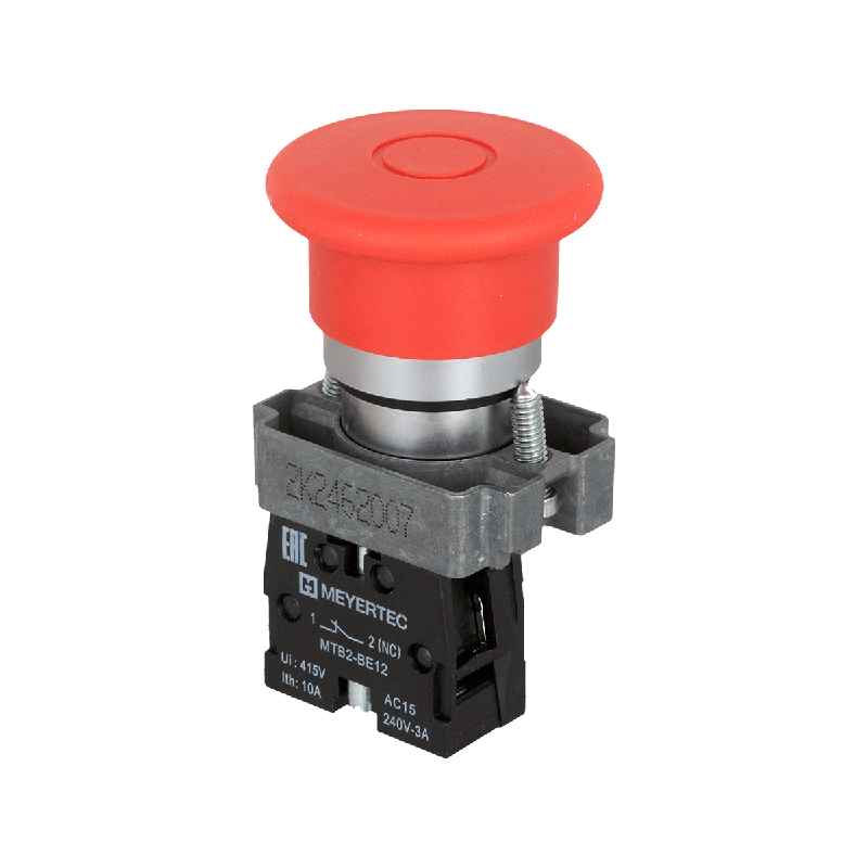 кнопка грибовидная тяни-толкай 1nc красн. o40мм мет. mtb2-btz124 овен 58177 от BTSprom.by